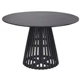 Beliani Säulentisch Ø 120 cm schwarz