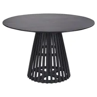 Beliani Säulentisch Ø 120 cm schwarz