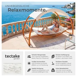 Tectake tectake® Hängematte Locarno für 2 Personen 328x160x171,5cm Teak