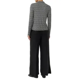 Comma, Jerseybluse mit Hemdkragen Schwarz 46