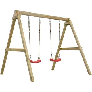 maxplay Doppelschaukel mit Kletterseil Rot