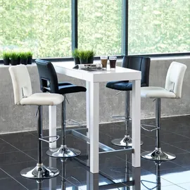 Actona 2er-Set Actona Barhocker Sylvia Lederoptik Weiß