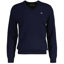 GANT Herren Extrafine Lambswool V-Neck Pullover, marine XL