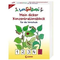 LOEWE VERLAG 978-3-7855-8730-0 LernSpielZwerge - Mein dicker Konzentrationsblock - Vorschule