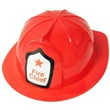 BEMIRO Kinder Feuerwehrhelm aus PVC - ca. 26 cm lang, Roter Feuerwehrhelm für Kinder, Faschingskostüm für Kinder, Feuerwehr Geburtstag, Feuerwehr Mütze