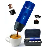 Terrestic Dose Espressomaschine, tragbar, elektrisch, mit Schutzhülle für Reisen (Blau matt)