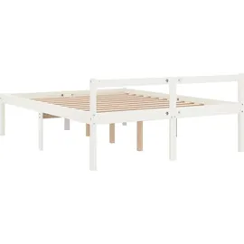 vidaXL Massivholzbett Weiß 160x200 cm1137659