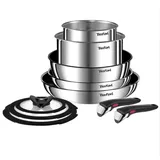 Tefal Ingenio Emotion Pfannenset | 10-teiliges Kochgeschirr-Set aus Edelstahl | Platzsparend & vielseitig | Ofenfest | Induktionsgeeignet