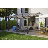 SKANHOLZ Skan Holz Terrassenüberdachung Venezia 434 cm, Dach: Polycarbonat (PC), schiefergrau