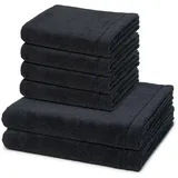 CAWÖ Lifestyle Handtuch-Set - 6-teilig Schwarz