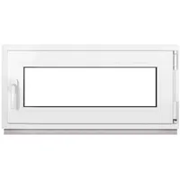 Framex Kellerfenster Fenster Kunststofffenster Weiß Breite x Höhe 90 x 40 cm (900 x 400 mm) 2-fach (32 mm) Dreh Kipp DIN Rechts - Premium - Alle Größen
