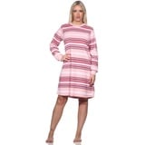 Normann Nachthemd Damen Frottee Nachthemd mit Bündchen in elegantem Streifendesign rosa 56-58