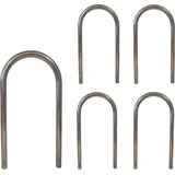 Baumarktplus 5 x Fahrradanlehnbügel 115 x 58 cm Edelstahl Ø 60 mm grau Einbetonieren Fahrradständer Parker Typ U