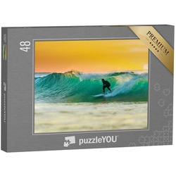puzzleYOU Puzzle Sonnenaufgang: Surfen, 48 Puzzleteile, puzzleYOU-Kollektionen Sport, Surfen, Menschen
