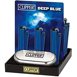 Weedness Feuerzeug »Clipper Feuerzeug VOLLMETALL Spezial Edition Limited Clipper Pfeifen« blau