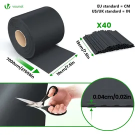 VOUNOT Sichtschutzstreifen 70 x 19 cm Schwarz PVC 40 St.