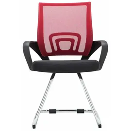 CLP 2er Set Freischwinger Eureka I Polsterstuhl mit Stoffbezug I Rückenlehne mit Netzbezug I Esszimmerstuhl mit Metallgestell