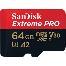 SanDisk Extreme Pro microSDXC UHS-I U3 V30 A2 64 GB +  SD-Adapter + RescuePRO Deluxe