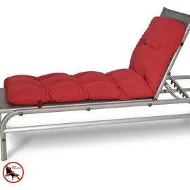 Beautissu Auflage 190 x 60 x 8 cm rot 2 St.