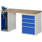 Rau Werkbank Modell 7510 mit 4 Schubladen und Schrank BxTxH 1500x700x840mm