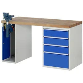 Rau Werkbank Modell 7510 mit 4 Schubladen und Schrank BxTxH 1500x700x840mm