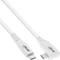 InLine USB4 Kabel, USB-C, einseitig gewinkelt, PD 240W, 8K60Hz, TPE, weiß, 0,5m