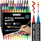 luxuskollektion Acrylstifte Wasserfest-48 Farben Steine Bemalen Stifte Acrylic Paint