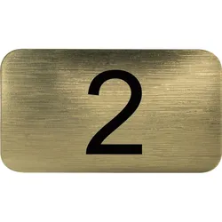 Nummernschild selbstklebend, 35 x 20 mm, Type 2, Kunststoff gold metallic