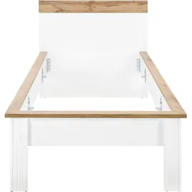 Home Affaire Einzelbett HOME AFFAIRE "WESTMINSTER Bett im Landhausstil, Doppelbett, Bettgestell", weiß (pinie weiß dekor, pinie weiß dekor, eiche wotan dekor), B:107cm H:94cm L:210cm, Betten, in verschiedenen Farben verfügbar, Liegefläche 90/140/180x200 cm