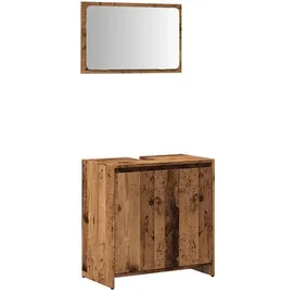 vidaXL Badmöbel-Set Altholz-Optik 2-tlg. Braun