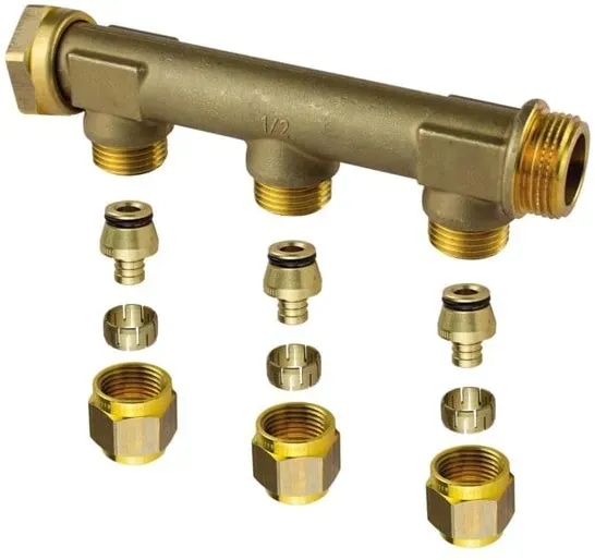aqua plus manifold male swivel wtr pex dr 3/4mt/sn 3x15c/c50mm