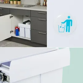 Relaxdays Einbaumülleimer 32 l Weiß