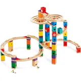 Hape Quadrilla The Cyclone - 198-teilige Murmelbahn-Set aus Holz, kreatives Konstruktionsspielzeug, fördert logisches Denken, Motorik und STEM Fähigkeiten, geeignet ab 4 Jahren