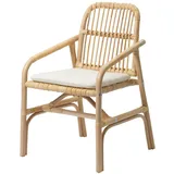 IKEA SALNÖ / GRYTTOM Stuhl mit Kissen mit Armlehnen Rattan/Gransel natur
