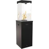 Kratki Patio Light Gas Terrassenheizer-Feuerstelle-Gaskamin-Aussenkamin -Terrassenkamin-Balkon-Gartenkamin-Gas-Gartenheizer auf Rädern- 8,2kW G30/50mbar Schwarz