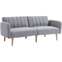 Homcom Schlafsofa, 2-Sitzer Sofa mit Schlaffunktion, Verstellbare Rückenlehne, Dick Gepolsterte Couch, Armlehne, Schlafcouch mit Holzbeine für