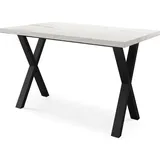 WFL GROUP Esstisch Ecru, Holzwerkstoff, Rechteckig,Rechteckig, 140x76x80 cm Esszimmer, Tische, Esstische