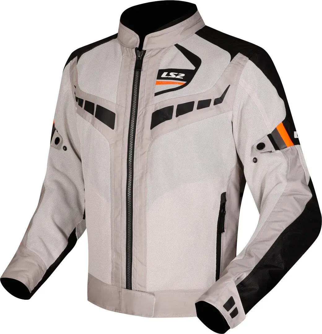 LS2 Garda Air Damen Motorrad Textiljacke, grau-orange, Größe M
