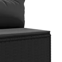 vidaXL 7-tlg Garten-Lounge-Set mit Kissen Schwarz Poly Rattan Modell 33