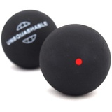 Unsquahable 382210 Squashbälle (2er Pack)-Schwarz (Roter Punkt)