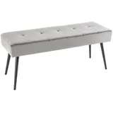 Riess-Ambiente Sitzbank BOUTIQUE 100cm dunkelgrau Samt schwarze Metallbeine