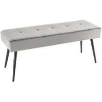 Riess-Ambiente Sitzbank BOUTIQUE 100cm dunkelgrau Samt schwarze Metallbeine