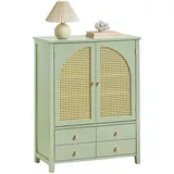 SoBuy Schuhschrank Küchenschrank Sideboard Kommode Grün Holzwerkstoff, 70x90x34 cm, Garderobe, Schuhaufbewahrung, Schuhschränke