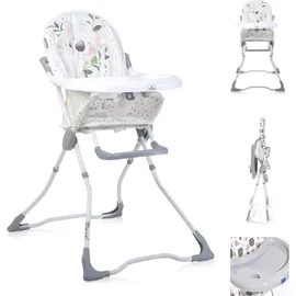 Lorelli Kinderhochstuhl Marcel, klappbar, Bechervertiefung, abwaschbarer Stoff weiß