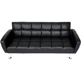 Mendler HWC-K19, Couch Schlafsofa Gästebett Bettsofa Klappsofa, Nosagfederung Schlaffunktion 203cm ~ Kunstleder schwarz