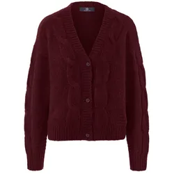 Tchibo - Strickjacke mit Zopfmuster - Damen - Gr. S - dunkelrot