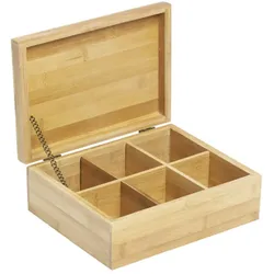 Mojawo Teebox Teedose Teebeutelbox Teekiste Aufbewahrung Bambus 6 Fächern