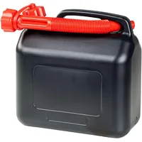 Walser Benzinkanister 5 Liter, Krafstoffkanister UN-geprüft, mit Sicherheitsverschluss, schwarz/rot