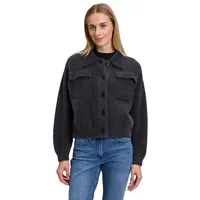 Amber & June Winter-Strickjacke mit aufgesetzter Brusttasche Mausgrau,38 | 38