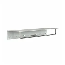 Frost Unu Wandgarderobe mit 6 Haken | weiß matt / edelstahl poliert